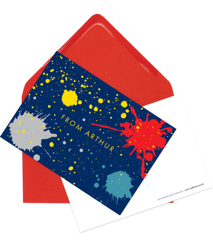 A6 'Ink Splatter' - Personalised Postcard Pack - ARTHUR - Blank