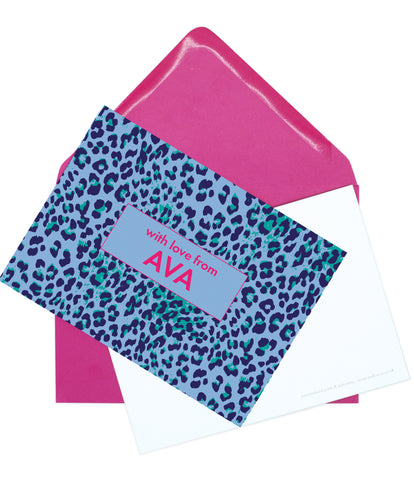 A6 'Leopard Print' - Personalised Postcard Pack - AVA - Lined