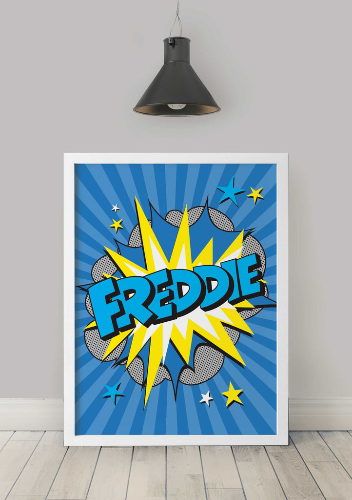 OUTLET PRINT: 400x500mm Comic Hero Blue - FREDDIE
