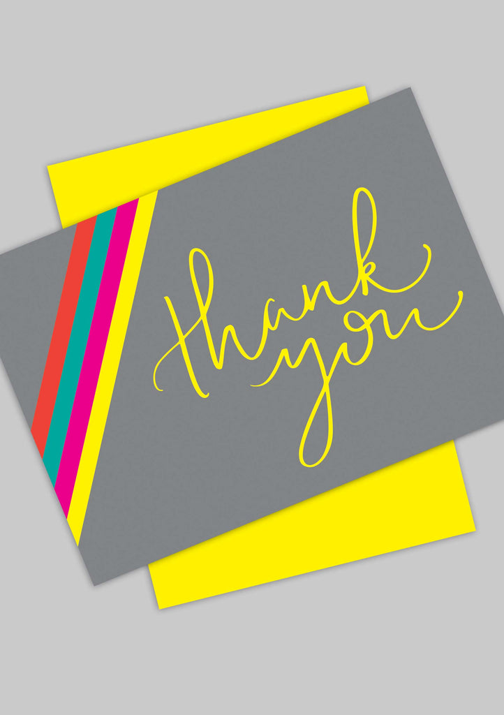 A6 Bright Stripe 'Thank You' postcards