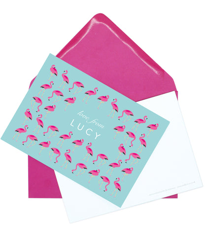 A6 'Flamingo' - Personalised Postcard Pack - ISABELLA - Blank