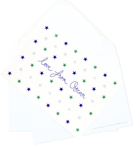 A6 Personalised Star Postcard Pack - Blue