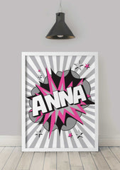 OUTLET PRINT: 297x400mm Comic Hero Mono - ANNA