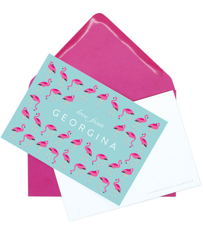 A6 Flamingo Personalised Postcard Pack