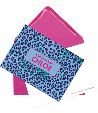 A6 'Leopard Print' - Personalised Postcard Pack - CHLOE - Lined