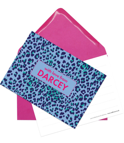 A6 'Leopard Print' - Personalised Postcard Pack - DARCEY - Lined