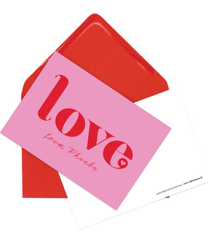 A6 Love Personalised Postcard Pack
