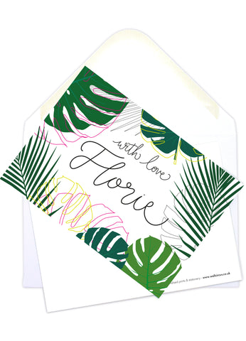 A6 'Monstera Mail' - Personalised Postcard Pack - FLORIE - Blank