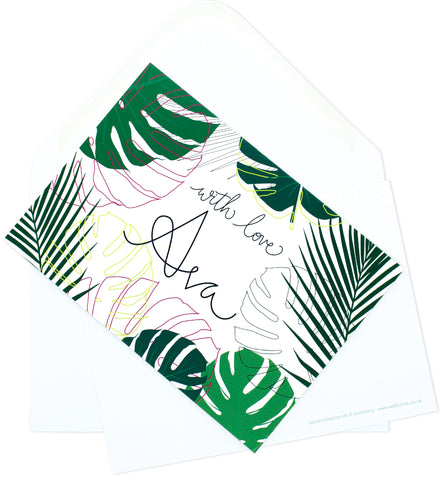 A6 Monstera Mail Personalised Postcard Pack