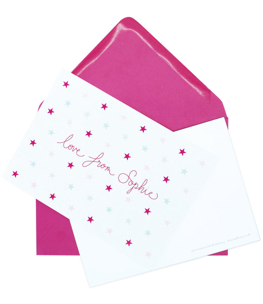 A6 Personalised Star Postcard Pack - Pink