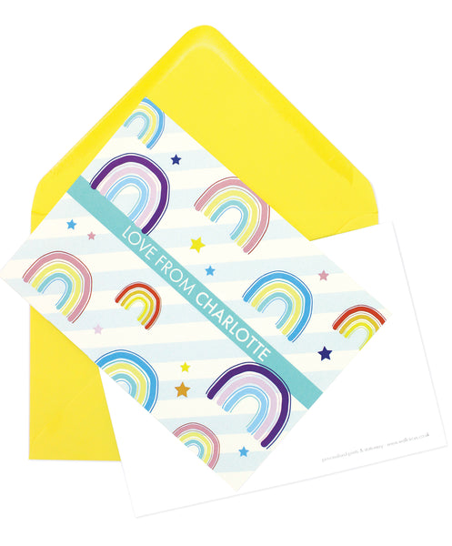 A6 Personalised Rainbow Postcard Pack