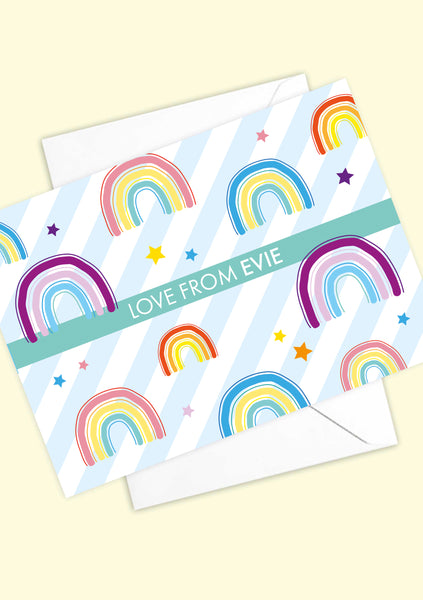 A6 Personalised Rainbow Postcard Pack