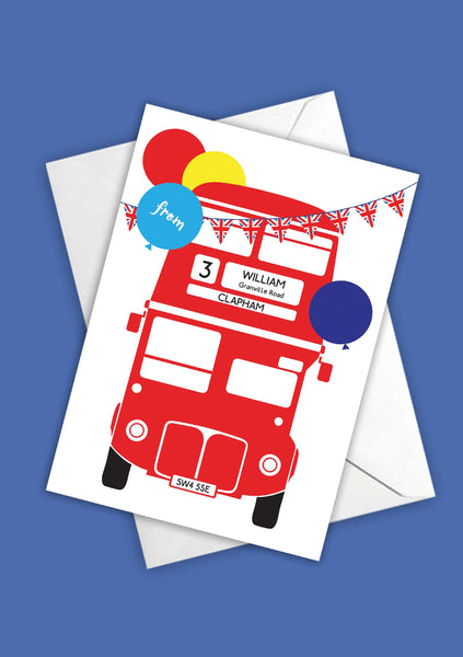 A6 Personalised London Bus Postcard Pack - Red